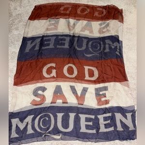 100% Authentic Alexander McQueen, Silk Scarf. Rare // God Save McQueen